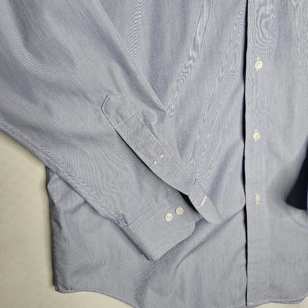 Lauren Ralph Lauren Men's Light Blue Striped Button Down Shirt Size 17 34/35 XL - Picture 4 of 9
